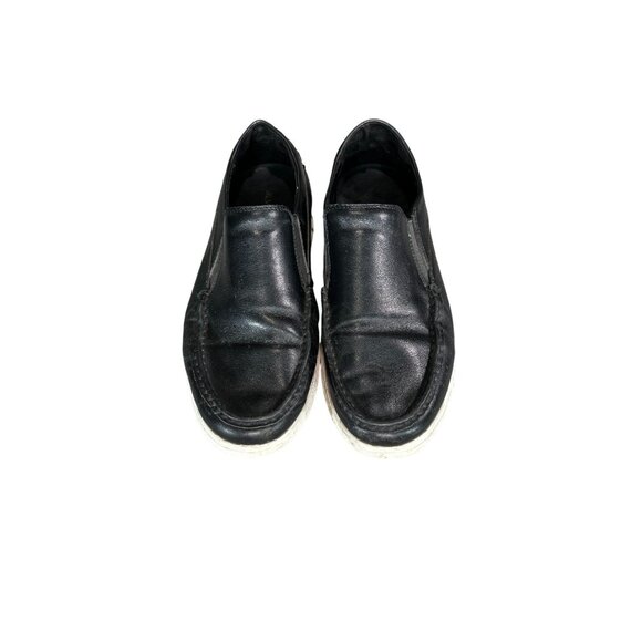 Mishall By Tandy Mens Black Slip-On Loafers Leather Upper & Rubber Sole - Picture 2 of 11